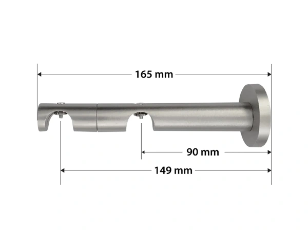 19x19mm-es függönykarnis - belső sínes rúd - kétsoros - CYLINDER - satin 3
