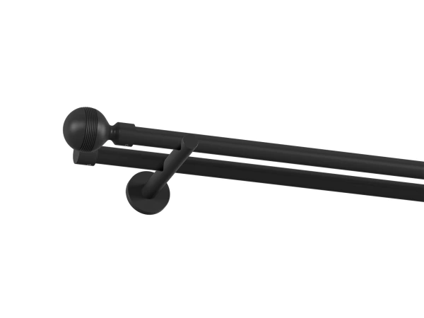 19x19mm-es függönykarnis - egyszerű rúd - kétsoros - GABI - fekete 1