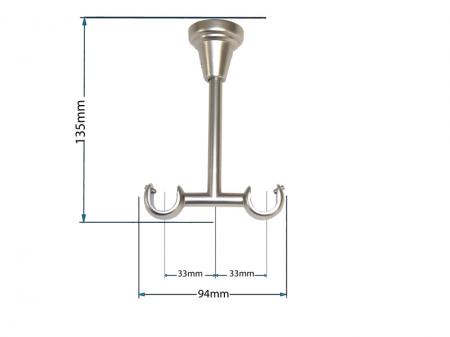 Kétsoros 16x16mm karnis - CYLINDER CRYSTAL - satin 5