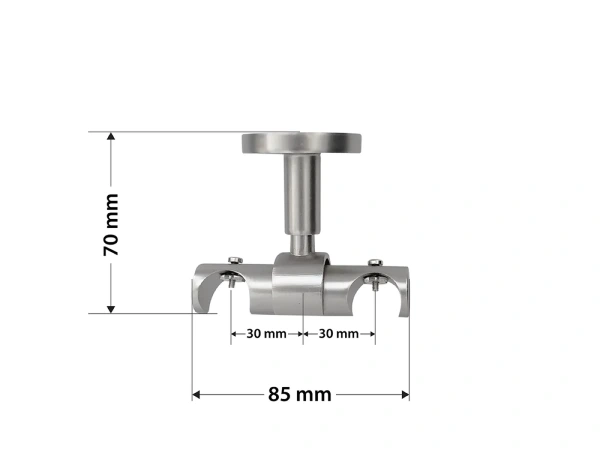 19x19mm-es függönykarnis - belső sínes rúd - kétsoros - CYLINDER CRYSTAL - satin 4