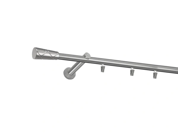 19mm-es függönykarnis - belső sínes rúd - egysoros - TRAPEZIUM - satin