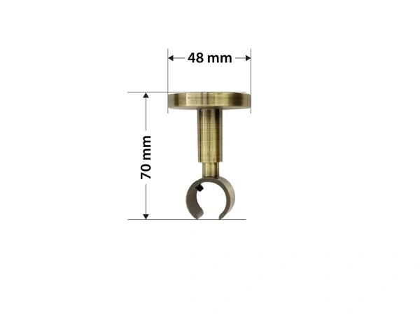 19mm-es függönykarnis - belső sínes rúd - egysoros - AZUR GOLYÓ - antik 4