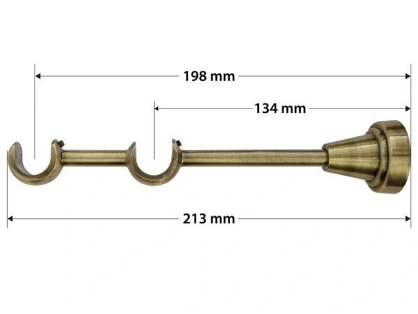 19x19mm-es függönykarnis - kétsoros - BELUNO - antik 4