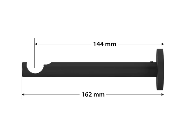 19mm-es függönykarnis - egyszerű rúd - egysoros - PARIS - fekete 3