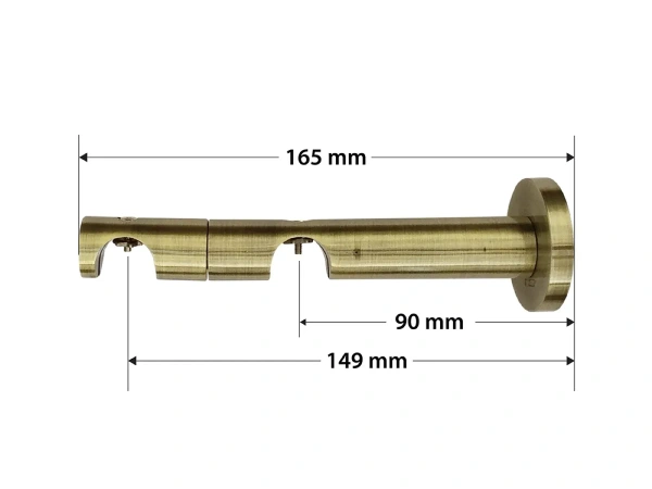 19x19mm-es függönykarnis - belső sínes rúd - kétsoros - BELUNO - antik 3
