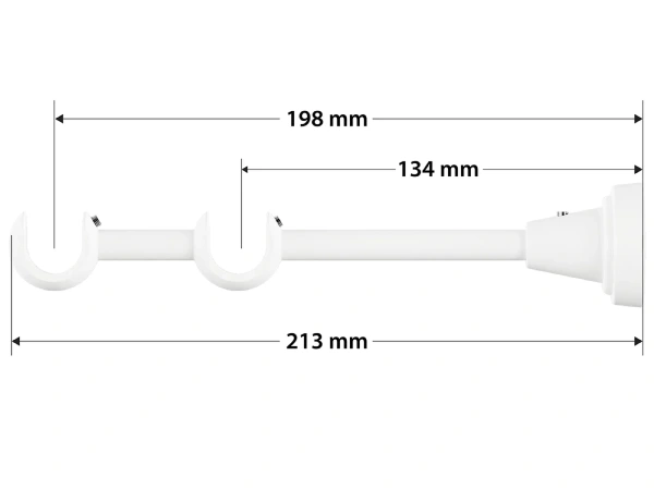 19x19mm-es függönykarnis - egyszerű rúd - kétsoros - SFERA - fekete-fehér 4