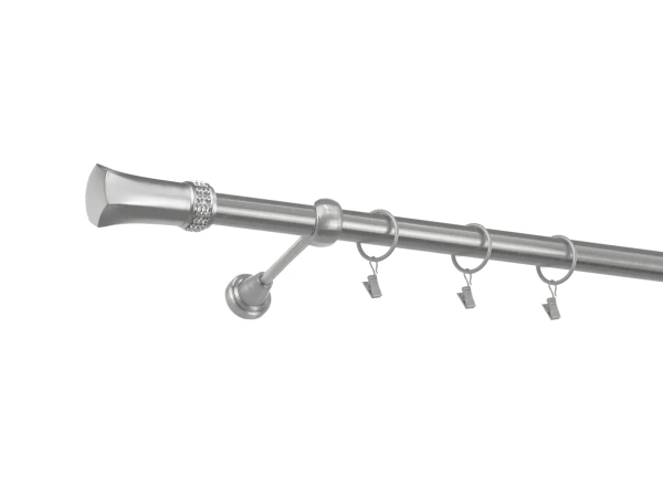 25mm-es függönykarnis - egysoros - PLUTON CRYSTAL - satin
