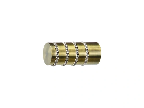 25x25mm-es függönykarnis - kétsoros - CYLINDER CRYSTAL - antik 2