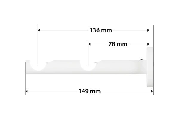19x19mm-es függönykarnis - egyszerű rúd - kétsoros - CRYSTAL GOLYÓ - fehér 3