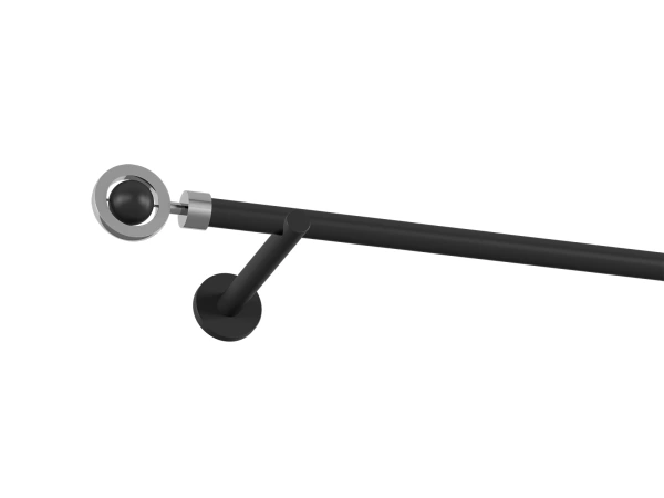 19mm-es függönykarnis - egyszerű rúd - egysoros - SFERA - fekete 1