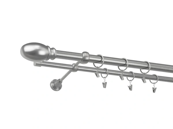 25x16mm-es függönykarnis - kétsoros - BELUNO - satin