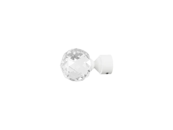 19x19mm-es függönykarnis - belső sínes rúd -  kétsoros - CRYSTAL GOLYÓ - fehér 3