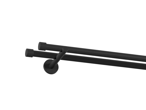 19x19mm-es függönykarnis - egyszerű rúd - kétsoros - PULLO - fekete 1