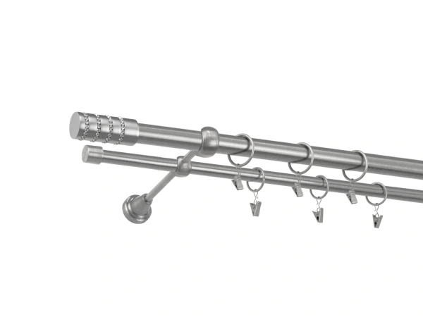 25x16mm-es függönykarnis - kétsoros - CYLINDER CRYSTAL - satin