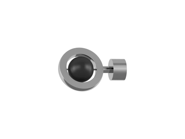 19x19mm-es függönykarnis - egyszerű rúd - kétsoros - SFERA - fekete 2