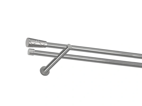 19x19mm-es függönykarnis - kétsoros - TRAPEZIUM - satin 1