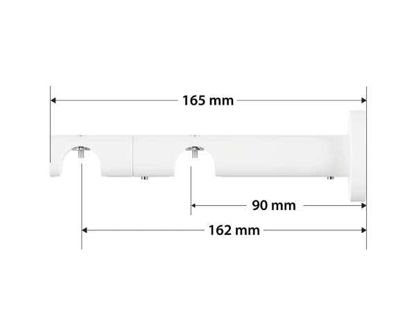 19x19mm-es függönykarnis - belső sínes rúd -  kétsoros - SFERA - fehér 4