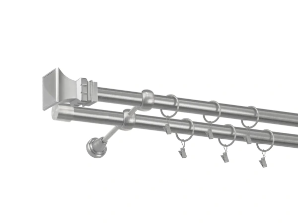 25x25mm-es függönykarnis - kétsoros - TORONY - satin