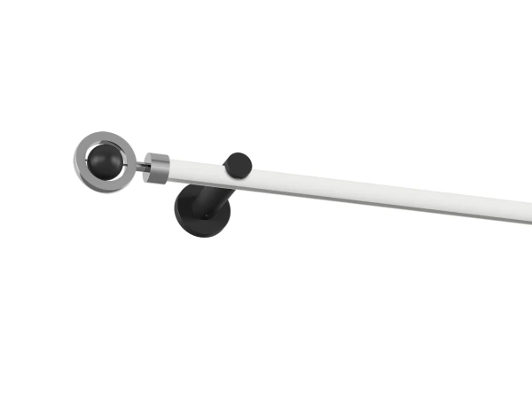 19mm-es függönykarnis - belső sínes rúd -  egysoros - SFERA - fehér-fekete 1