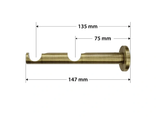 19x19mm-es függönykarnis - kétsoros - FALIST - antik 3