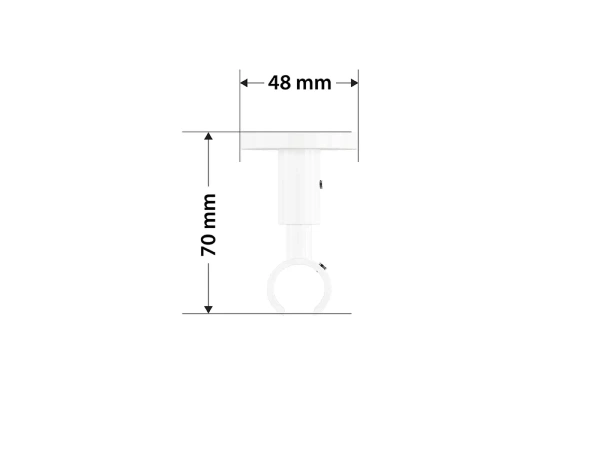 19mm-es függönykarnis - belső sínes rúd -  egysoros - CYLINDER CRYSTAL - fehér 5