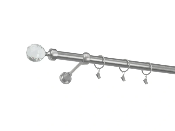 25mm-es függönykarnis - egysoros - CRYSTAL GOLYÓ - satin