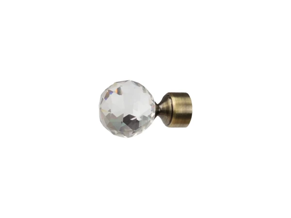 16mm-es függönykarnis - egysoros - CRYSTAL GOLYÓ - antik 2