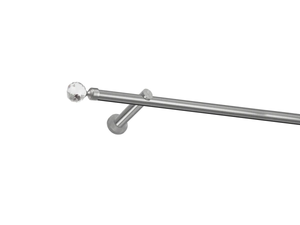 19mm-es függönykarnis - belső sínes rúd - egysoros - CRYSTAL GOLYÓ - satin 1