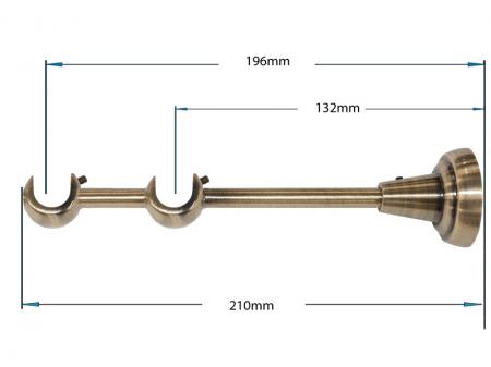 Kétsoros 16x16mm karnis - CYLINDER - antik 3