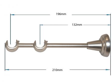 Kétsoros 16x16mm karnis - CYLINDER CRYSTAL - satin 3