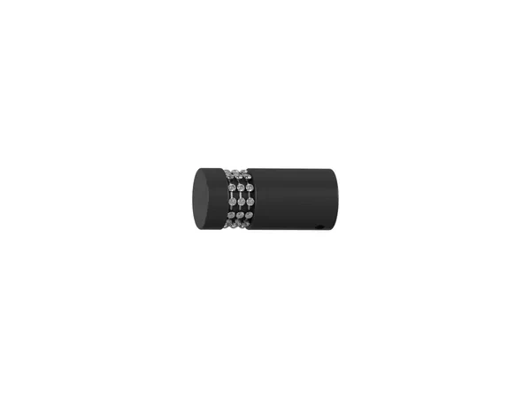 19x19mm-es függönykarnis - belső sínes rúd -  kétsoros - CYLINDER CRYSTAL - fekete