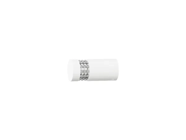 19x19mm-es függönykarnis - belső sínes rúd -  kétsoros - CYLINDER CRYSTAL - fekete-fehér