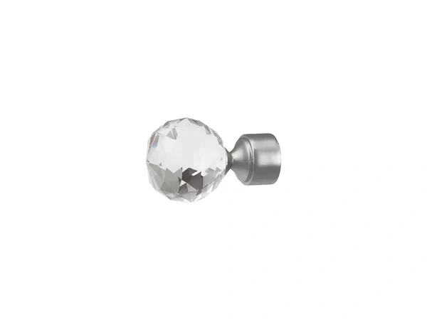 19mm-es függönykarnis - belső sínes rúd - egysoros - CRYSTAL GOLYÓ - satin
