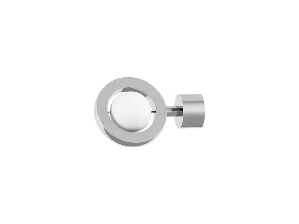 19x19mm-es függönykarnis - egyszerű rúd - kétsoros - SFERA - fekete-fehér